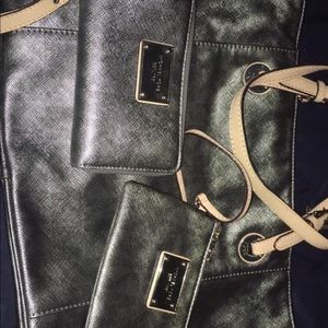 Michael Kors gunmetal coin wallet and purse